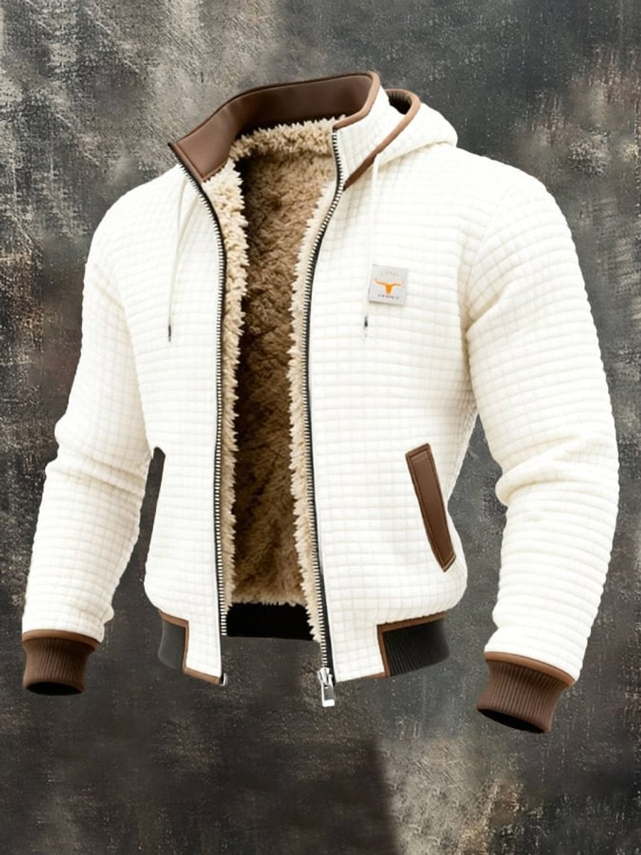 Men's Quilted Sherpa Fleece Lined Full-Zip Coat