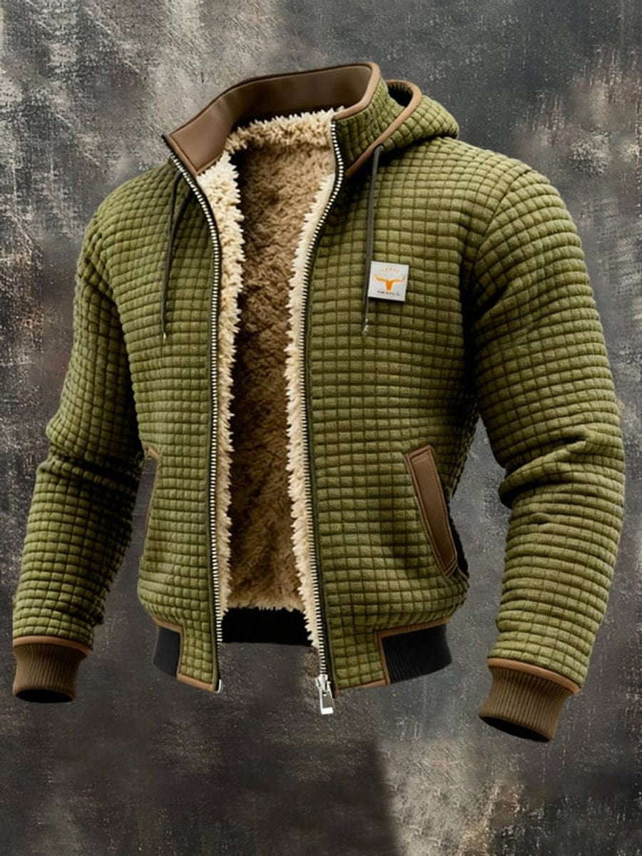 Men's Quilted Sherpa Fleece Lined Full-Zip Coat