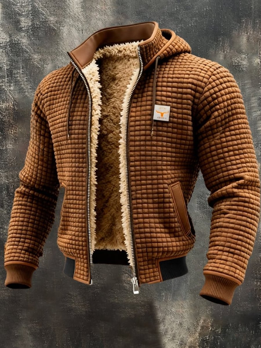 Men's Quilted Sherpa Fleece Lined Full-Zip Coat