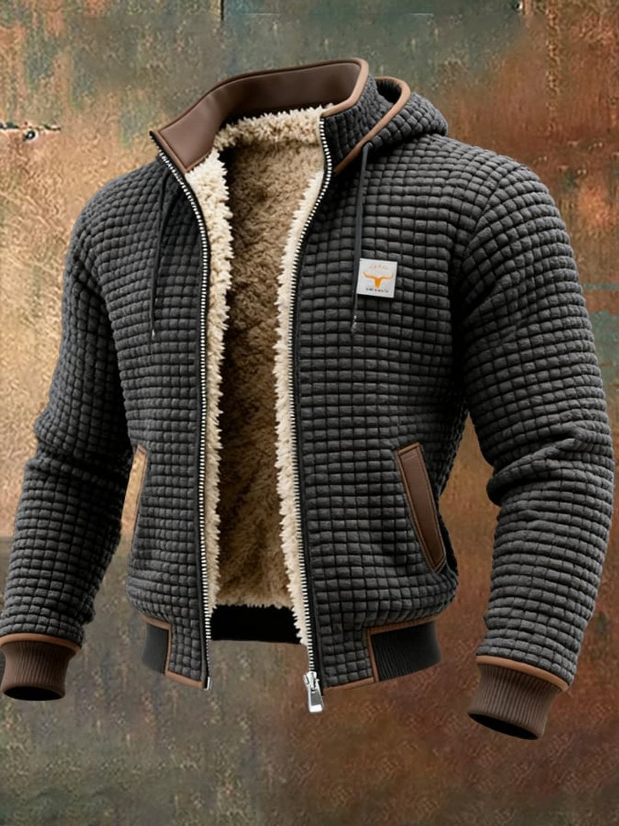 Men's Quilted Sherpa Fleece Lined Full-Zip Coat