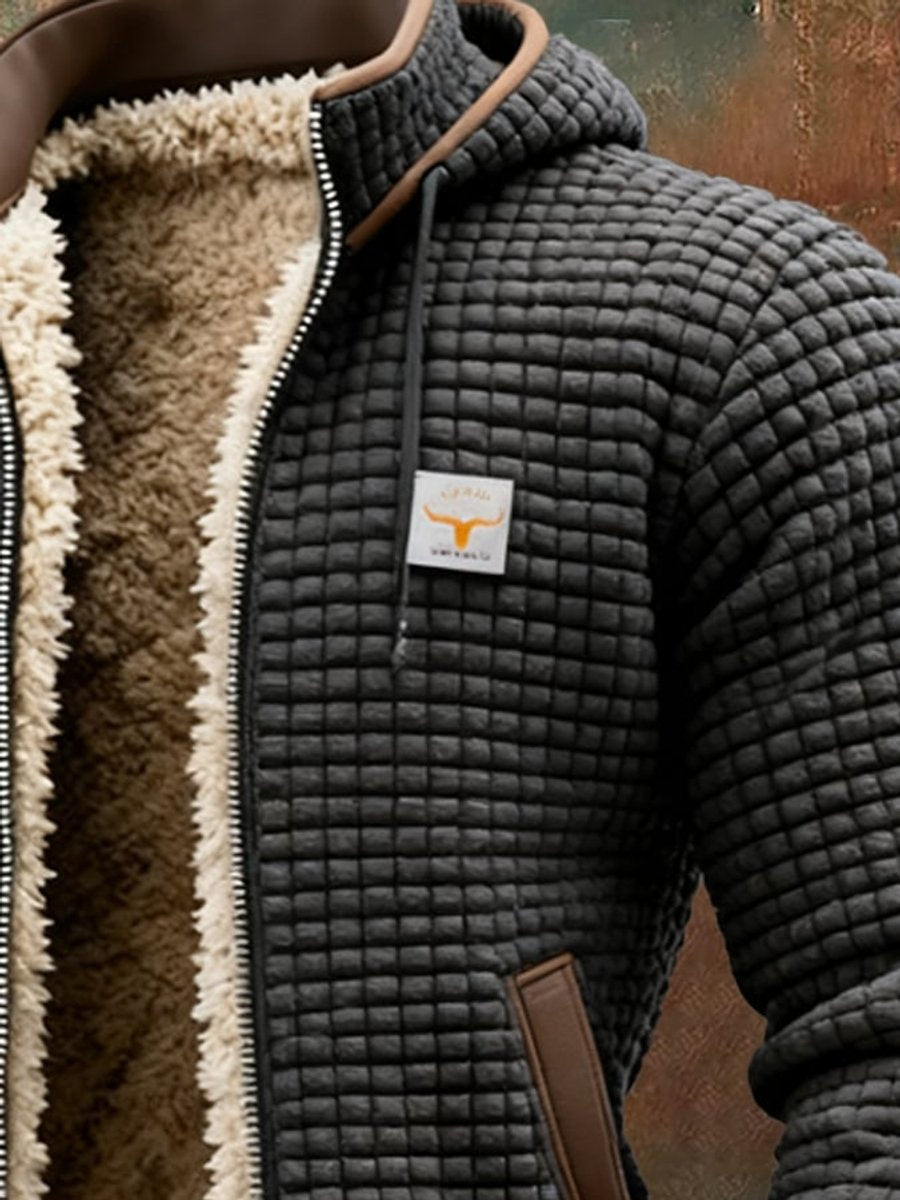 Men's Quilted Sherpa Fleece Lined Full-Zip Coat