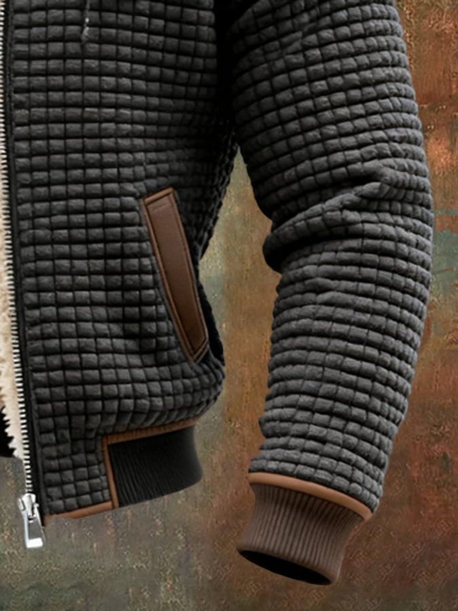 Men's Quilted Sherpa Fleece Lined Full-Zip Coat