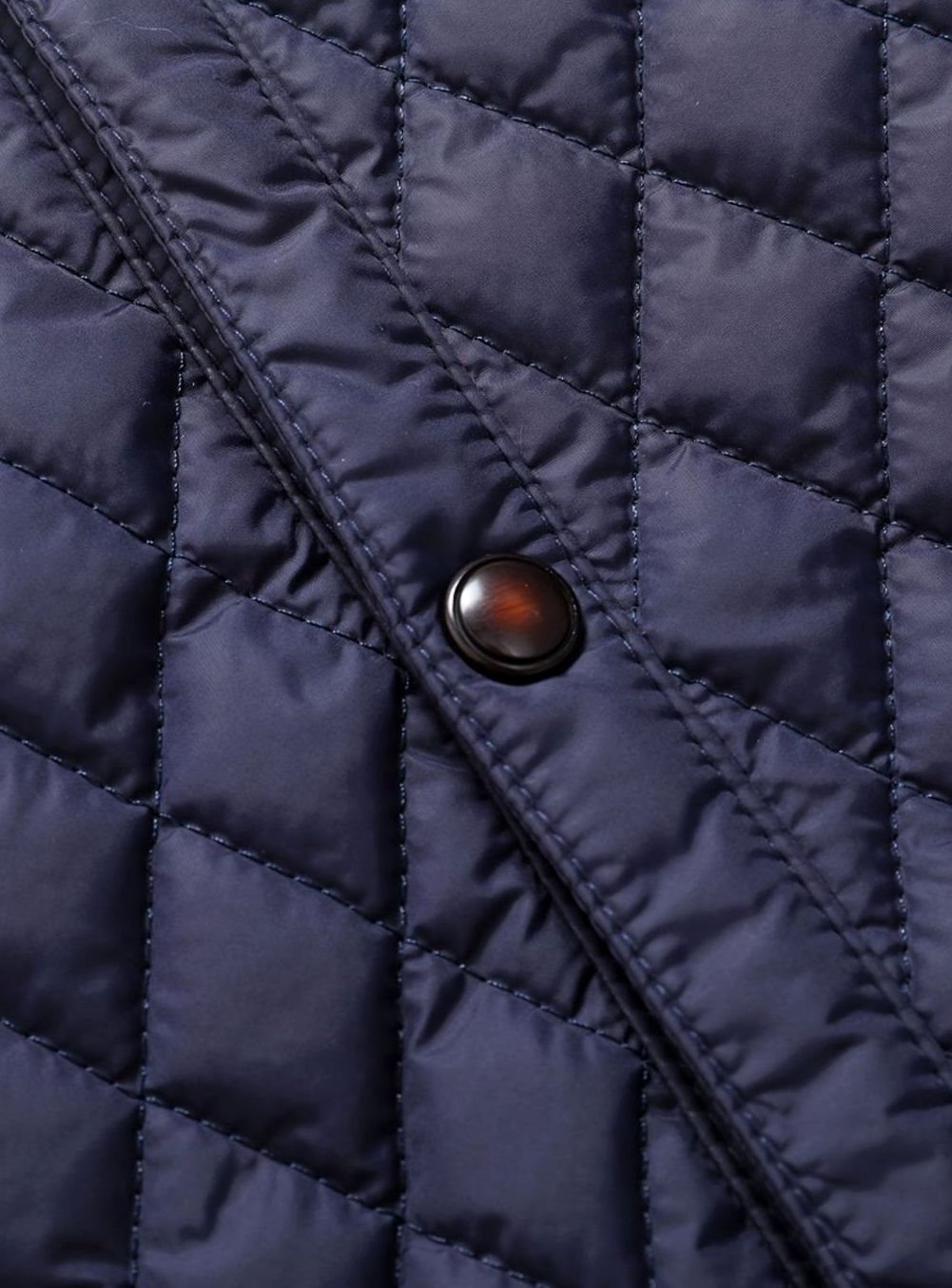 Men's Quilted Stand-Collar Coat with Knit Shoulder Panels