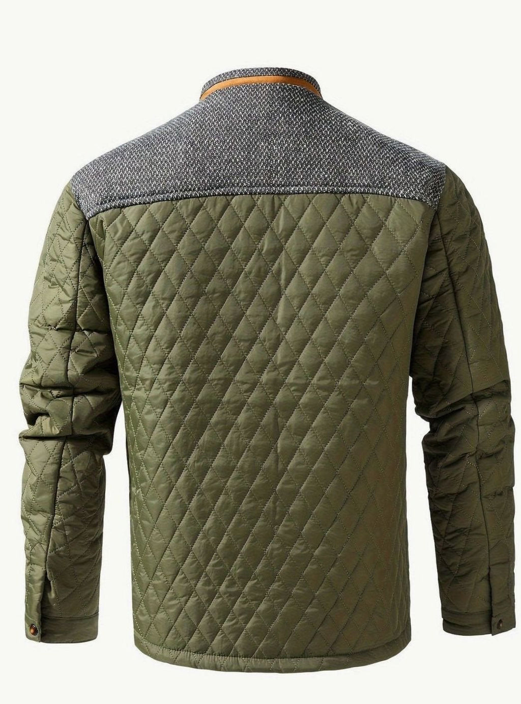 Men's Plaid Flannel Lined Quilted Snap Coat