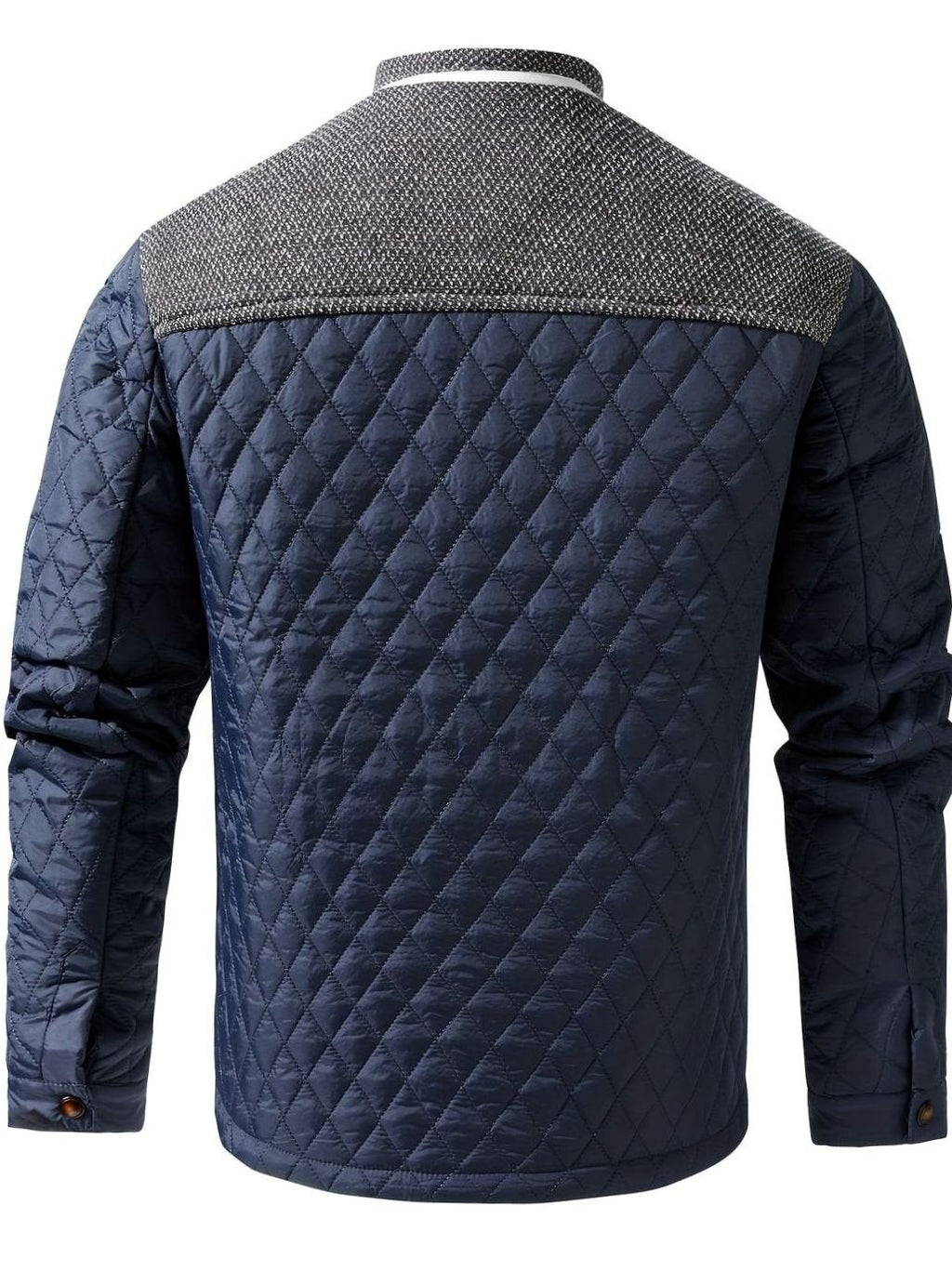 Men's Plaid Flannel Lined Quilted Snap Coat
