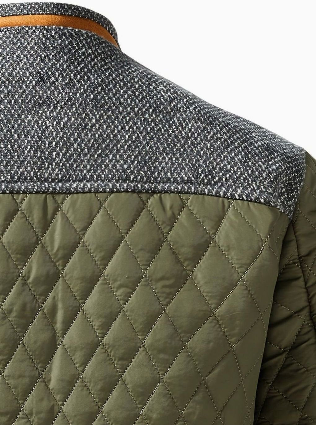 Men's Plaid Flannel Lined Quilted Snap Coat