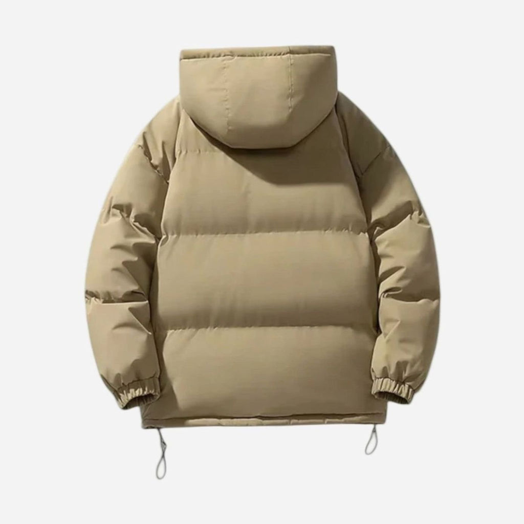 Men's Hooded Zip Front Quilted Padded Coat