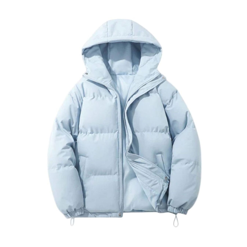Men's Hooded Zip Front Quilted Padded Coat