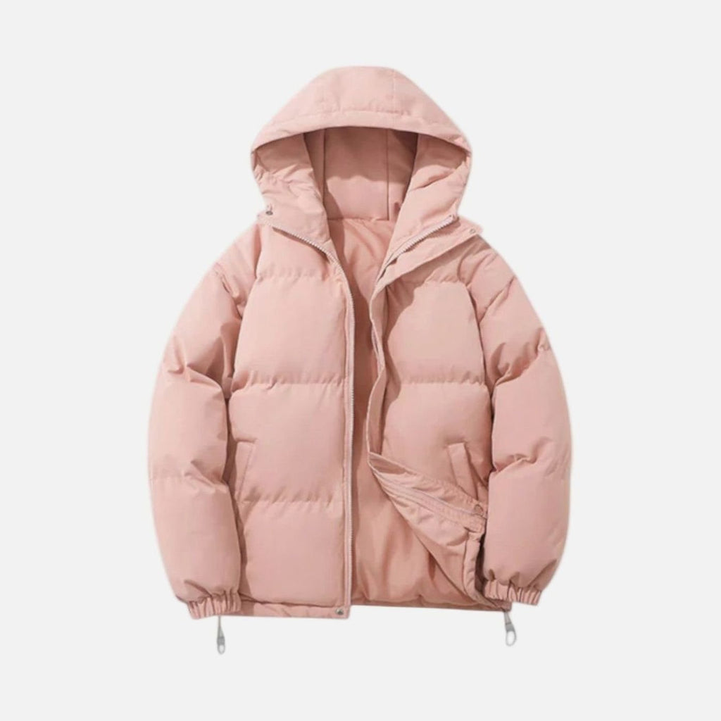 Men's Hooded Zip Front Quilted Padded Coat