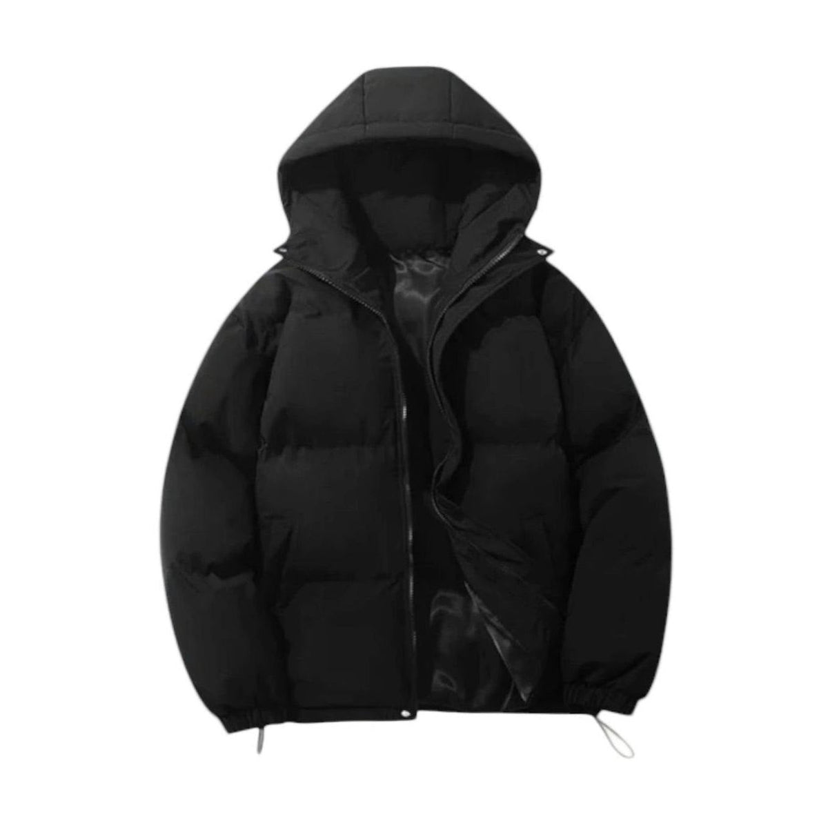 Men's Hooded Zip Front Quilted Padded Coat