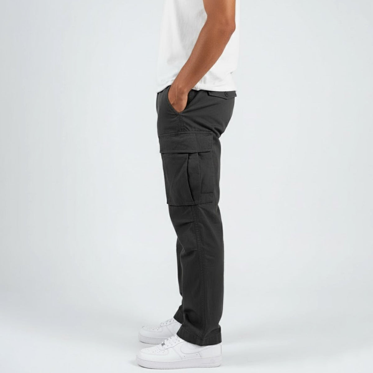 Men's Roomy Flap-Pocket Streetwear Cargo Pants