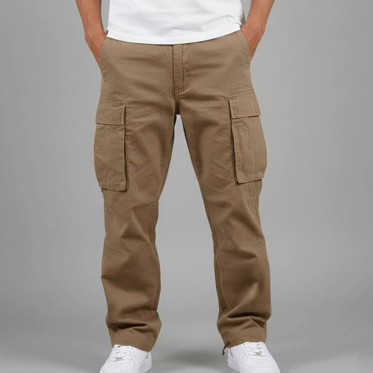 Men's Roomy Flap-Pocket Streetwear Cargo Pants