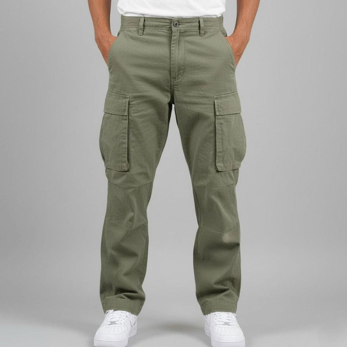 Men's Roomy Flap-Pocket Streetwear Cargo Pants
