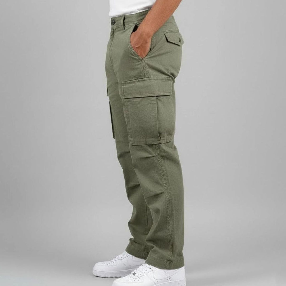 Men's Roomy Flap-Pocket Streetwear Cargo Pants