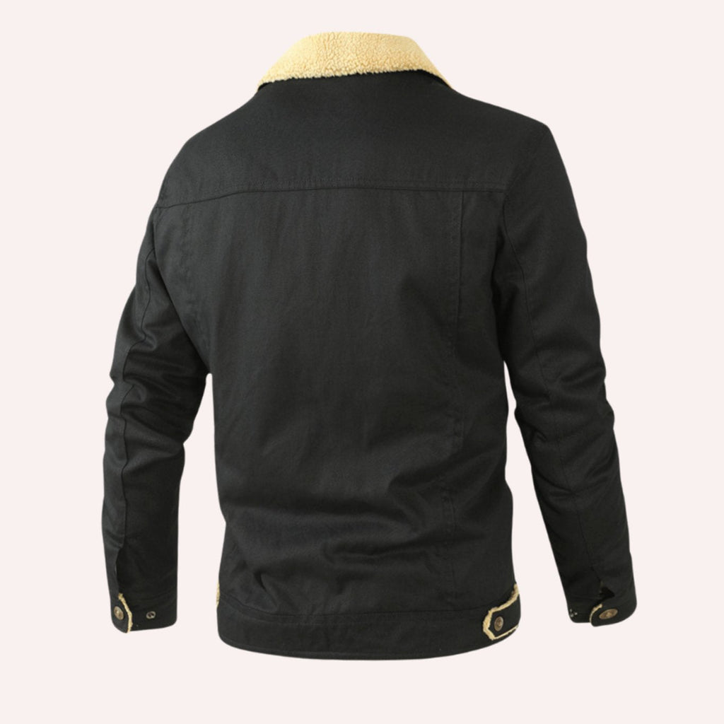 Men's Snap Front Sherpa Lined Fleece Winter Coat