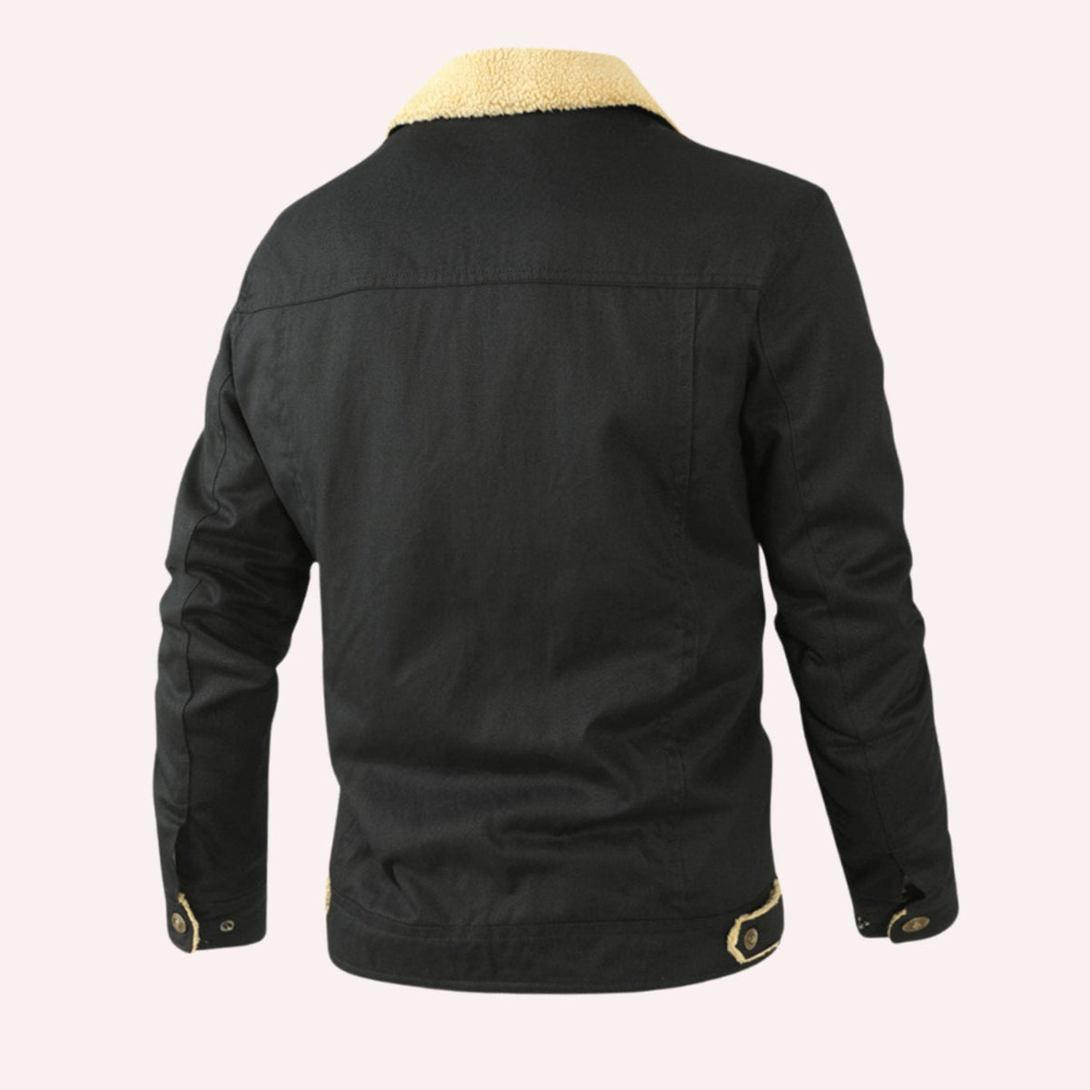 Men's Snap Front Sherpa Lined Fleece Winter Coat
