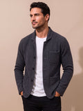 Men's Notched Lapel Slim Knit Cardigan Jacket