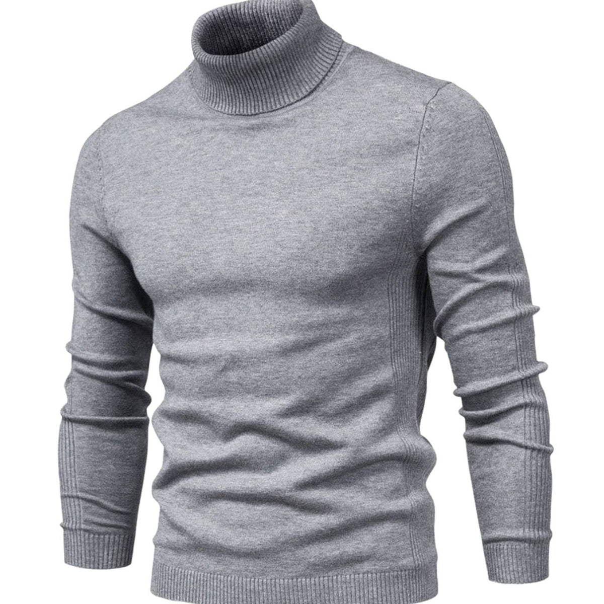 Men's Slim Ribbed Collar Cold Weather Knit Turtleneck