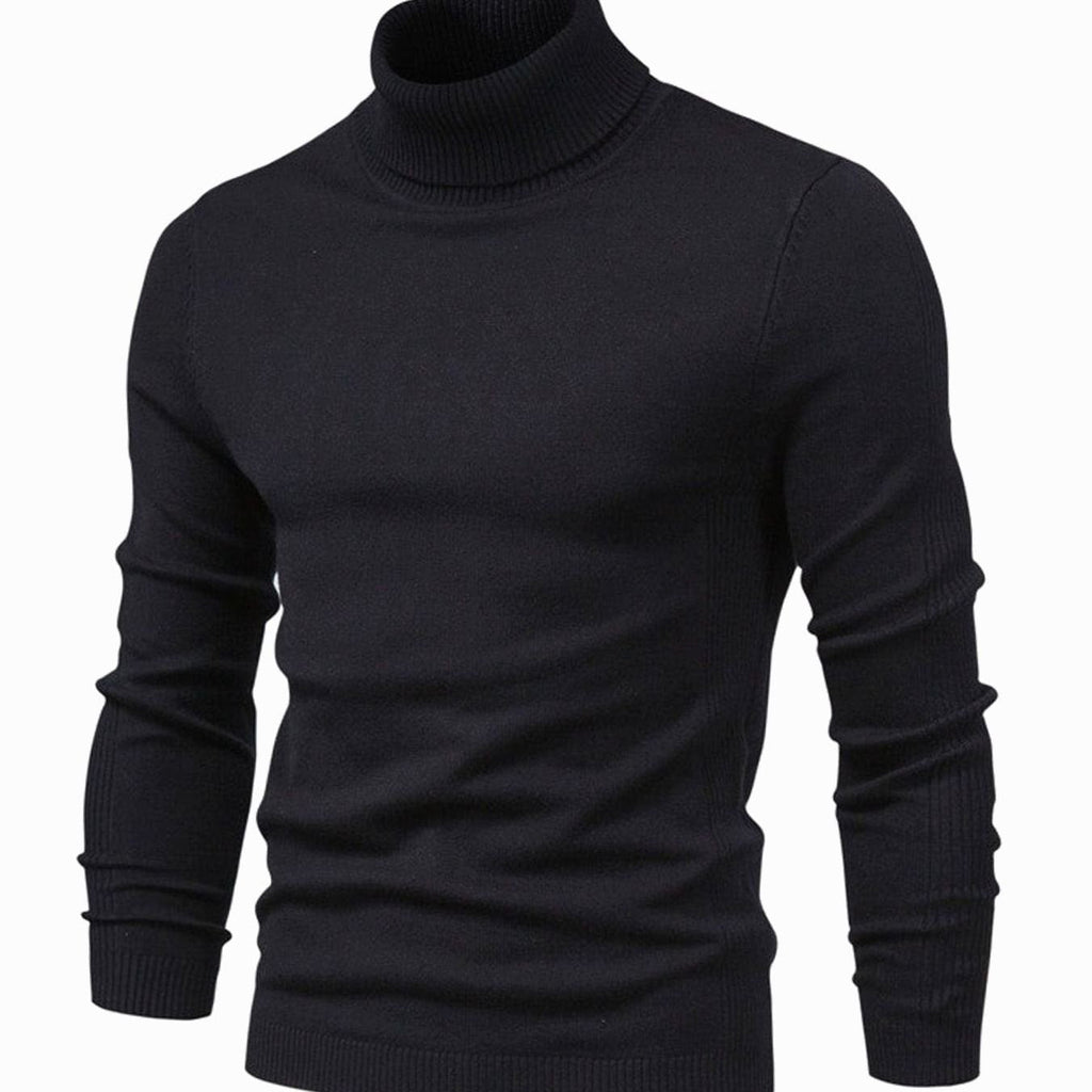 Men's Slim Ribbed Collar Cold Weather Knit Turtleneck