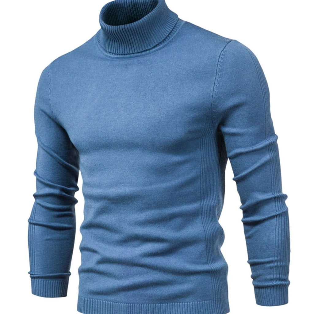 Men's Slim Ribbed Collar Cold Weather Knit Turtleneck