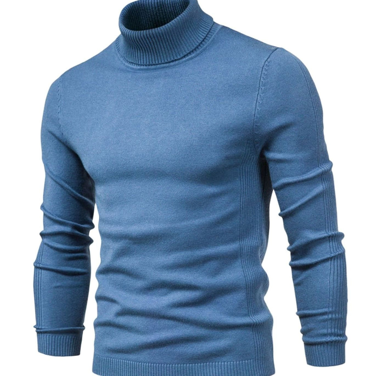 Men's Slim Ribbed Collar Cold Weather Knit Turtleneck