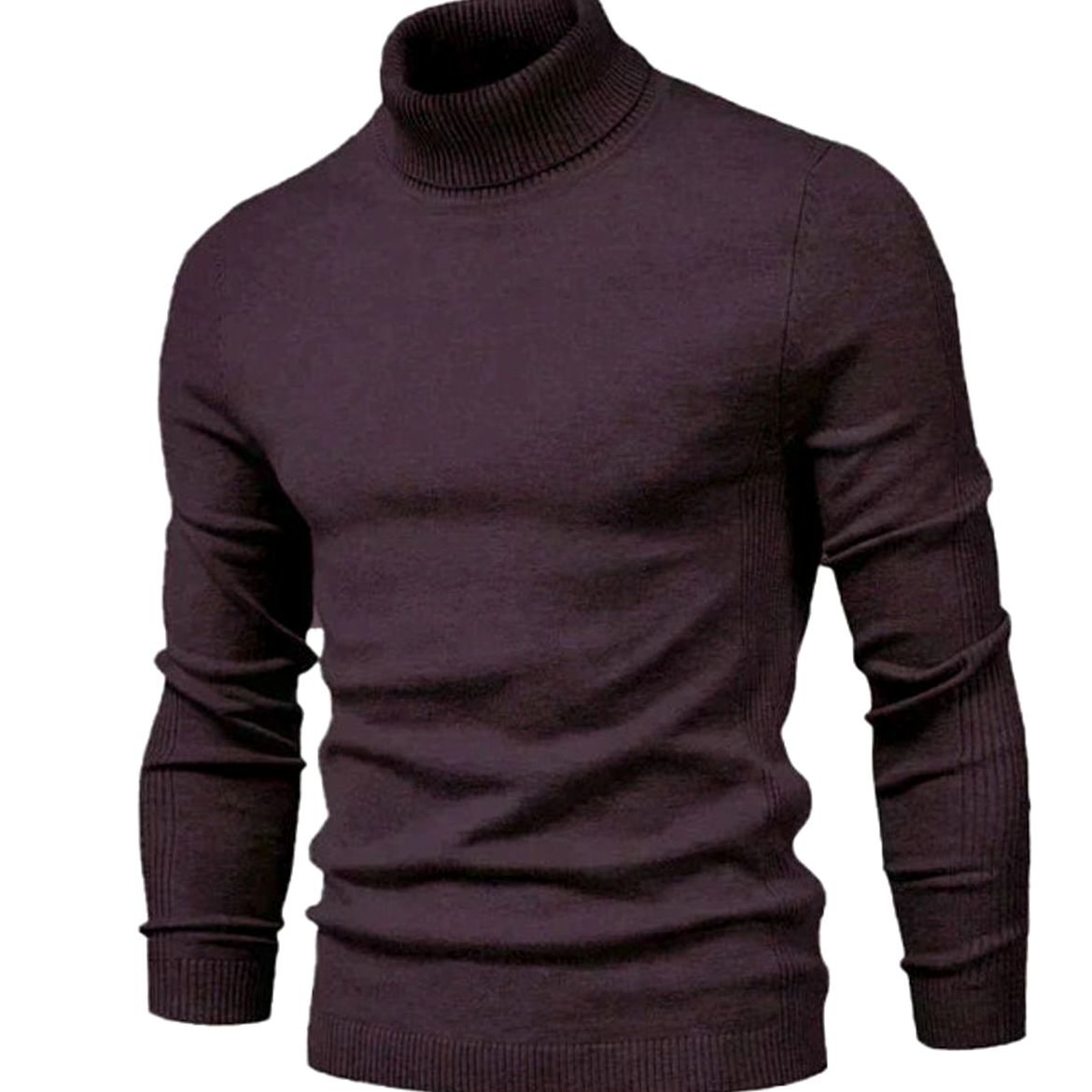 Men's Slim Ribbed Collar Cold Weather Knit Turtleneck