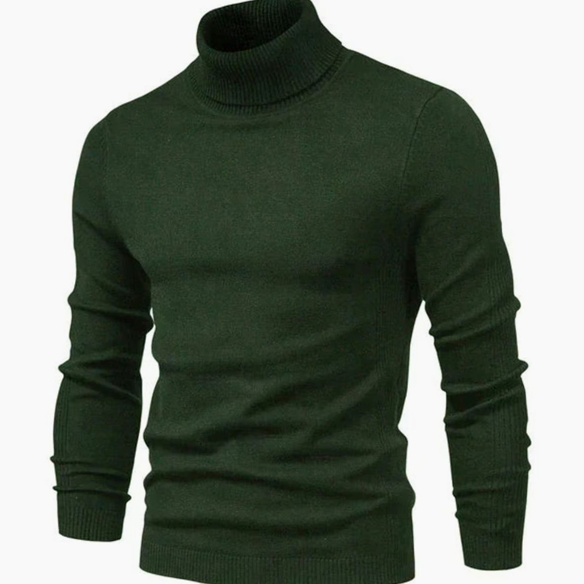 Men's Slim Ribbed Collar Cold Weather Knit Turtleneck