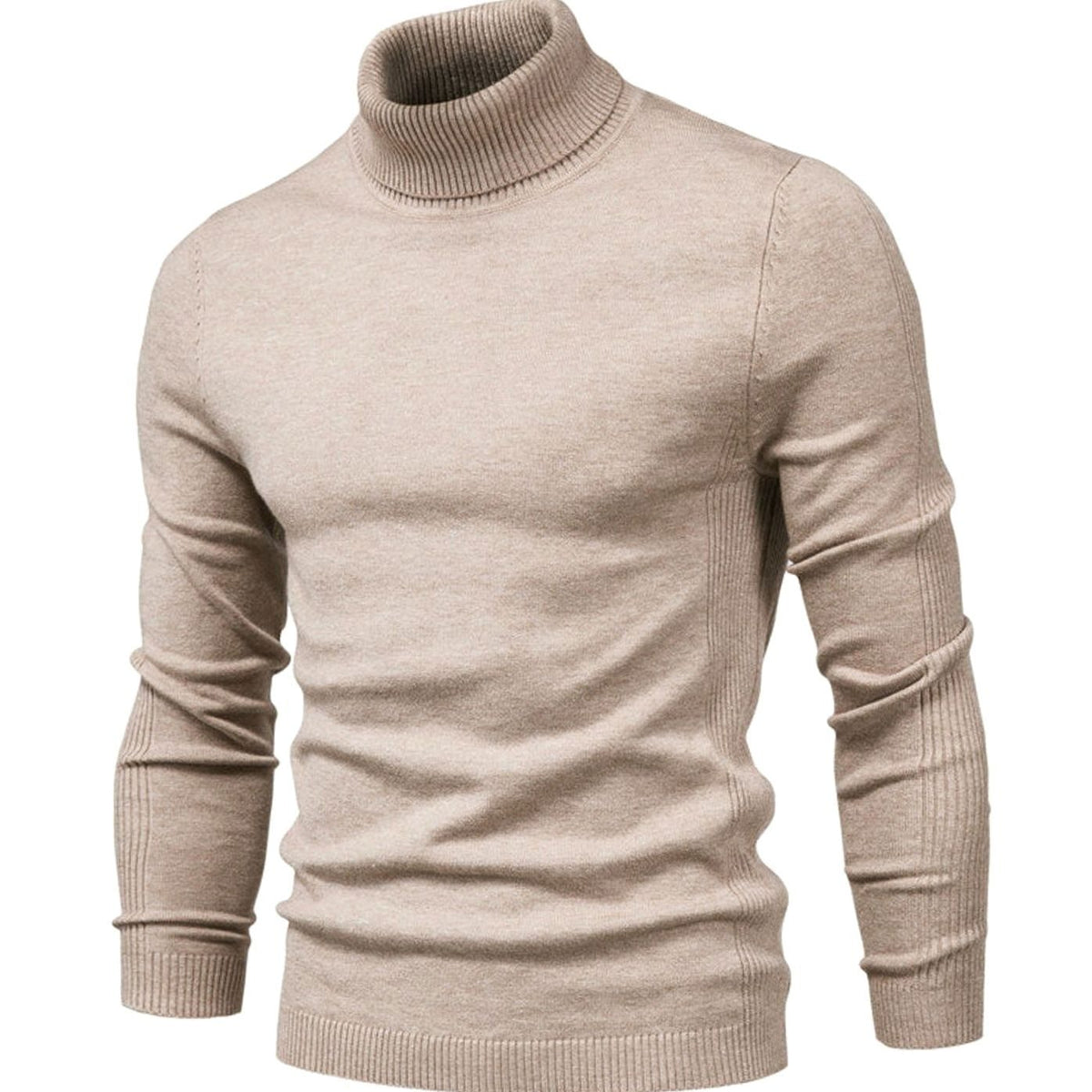 Men's Slim Ribbed Collar Cold Weather Knit Turtleneck