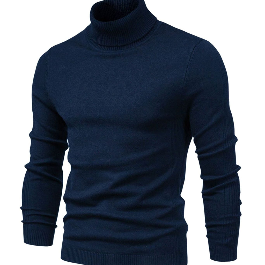 Men's Slim Ribbed Collar Cold Weather Knit Turtleneck