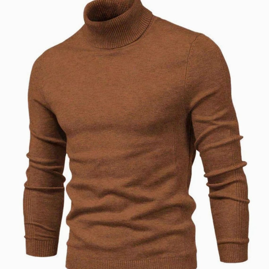 Men's Slim Ribbed Collar Cold Weather Knit Turtleneck