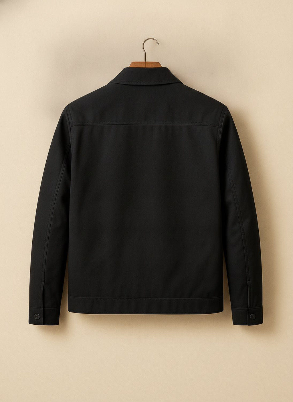 Men's Harrington Coat with Gingham Lining and Full Zip