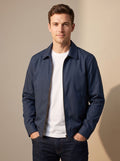 Men's Harrington Coat with Gingham Lining and Full Zip