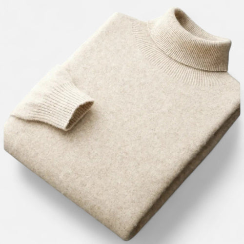 Men's High Collar Soft Knit Pullover Sweater