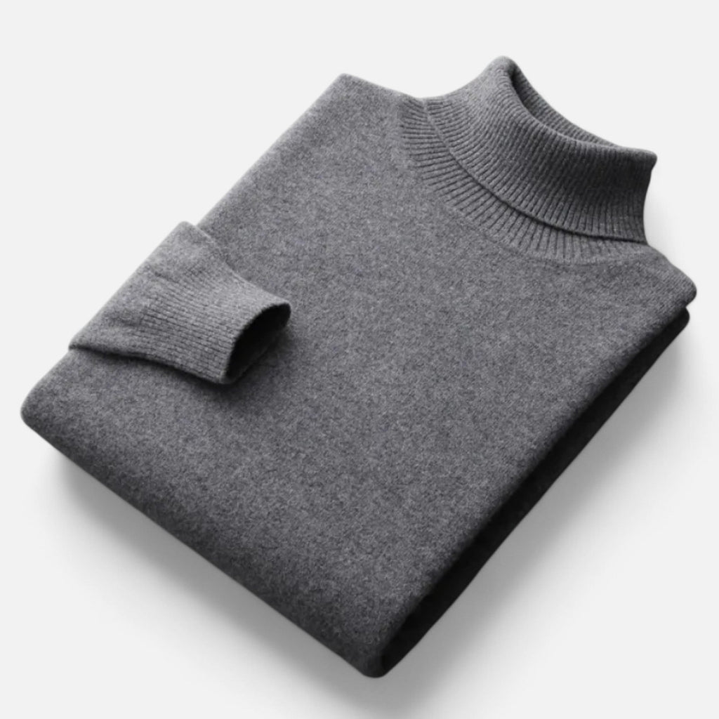 Men's High Collar Soft Knit Pullover Sweater