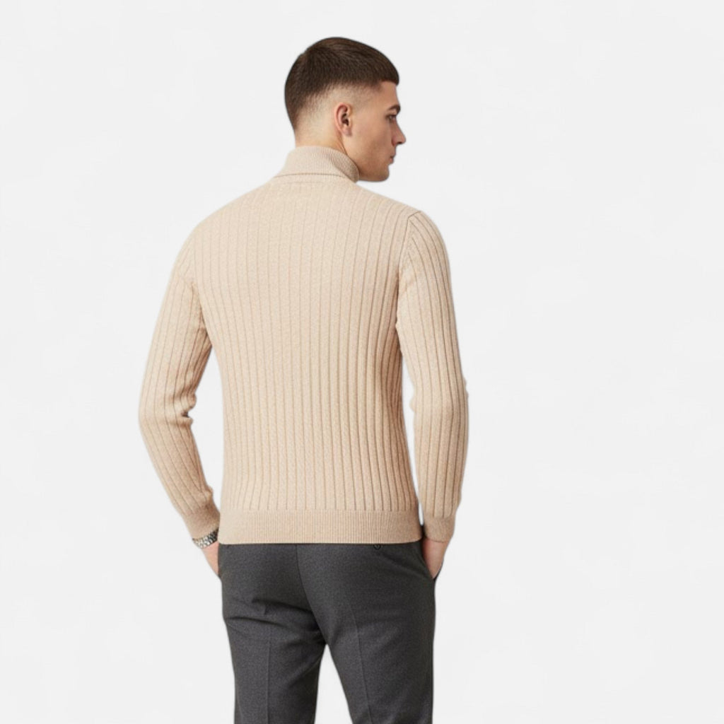 Men's High Collar Soft Knit Pullover Sweater