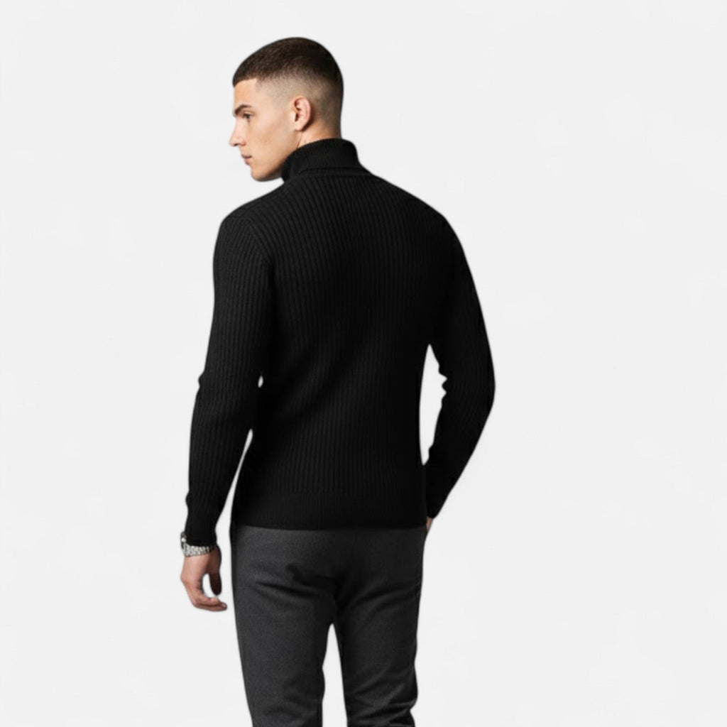 Men's High Collar Soft Knit Pullover Sweater
