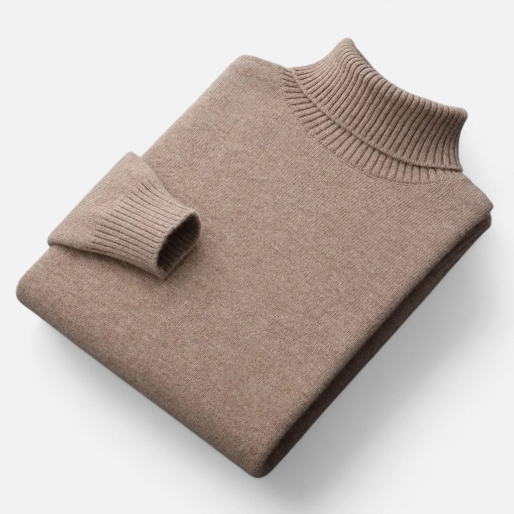 Men's High Collar Soft Knit Pullover Sweater