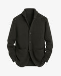 Men's Structured Ribbed Front-Button Tailored Sweater Cardigan