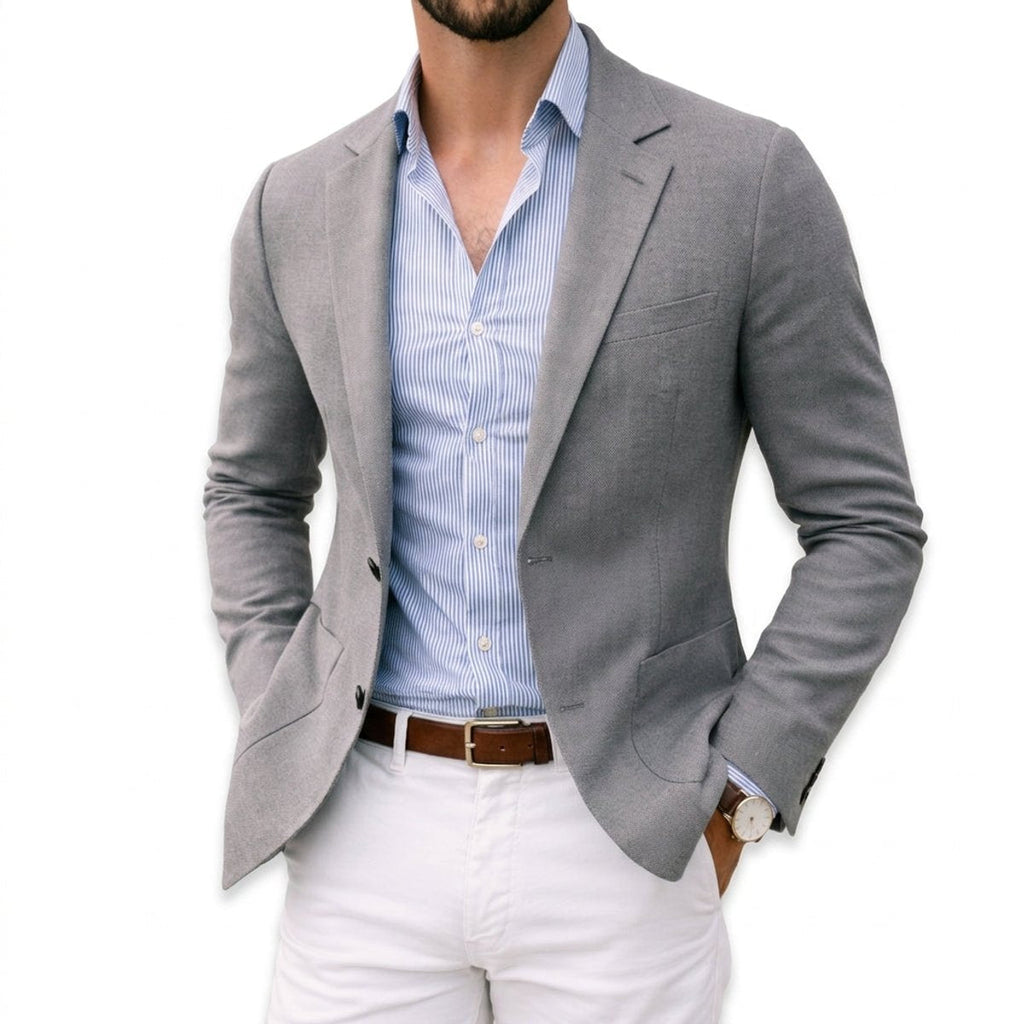 Men's Notch Lapel Knit Tailored Sport Coat