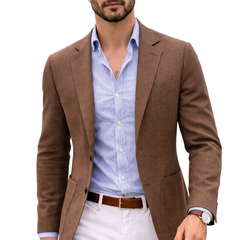 Men's Notch Lapel Knit Tailored Sport Coat