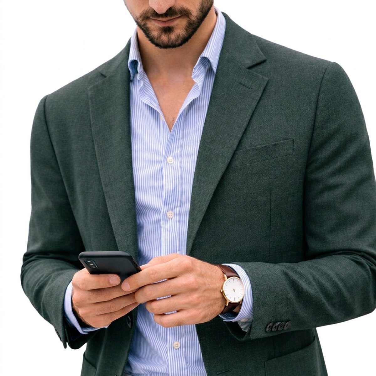 Men's Notch Lapel Knit Tailored Sport Coat