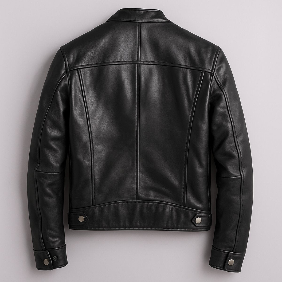 Men's Moto-Style Leather Coat with Vintage Biker Look