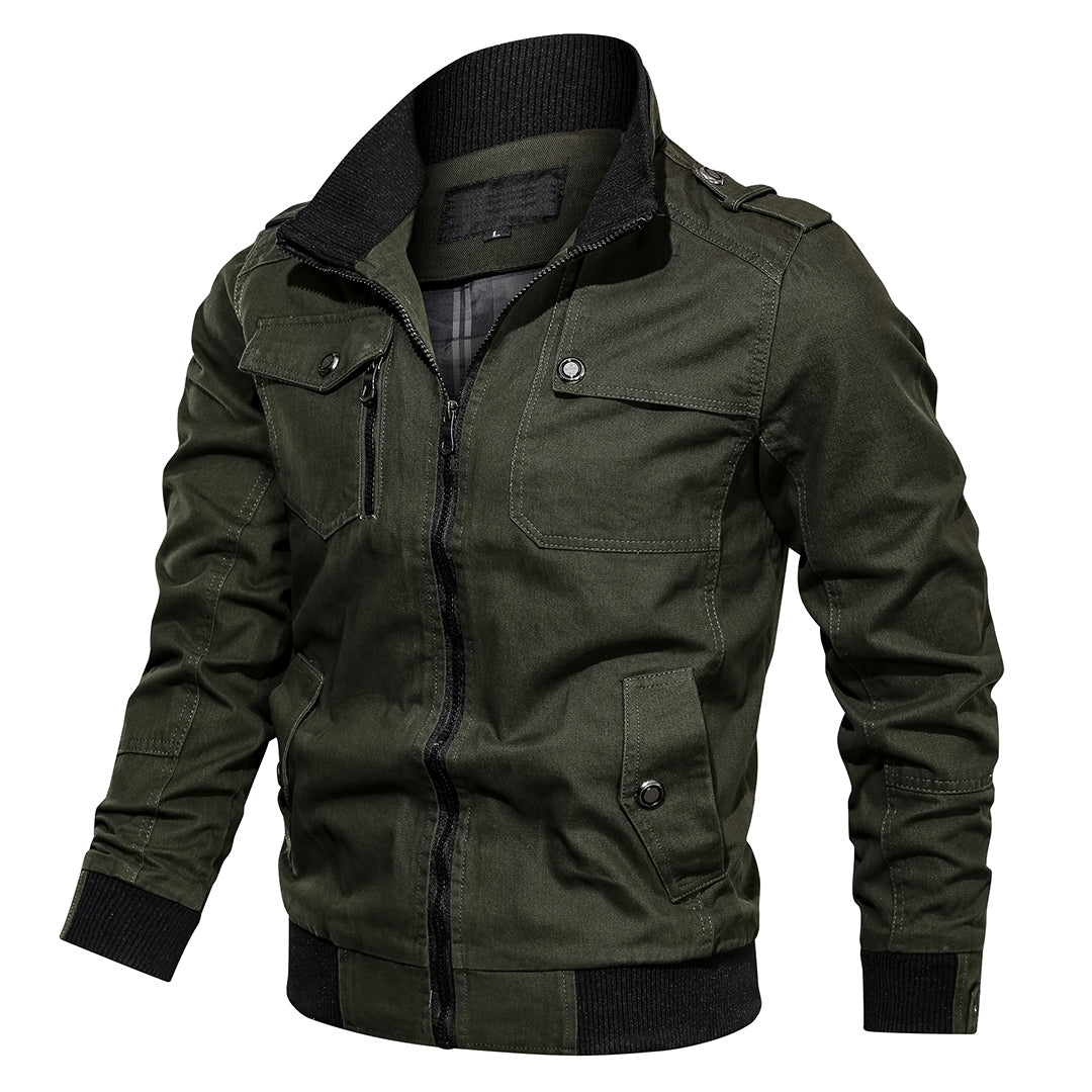 Men's Everyday Structured Bomber Coat with Front Zip