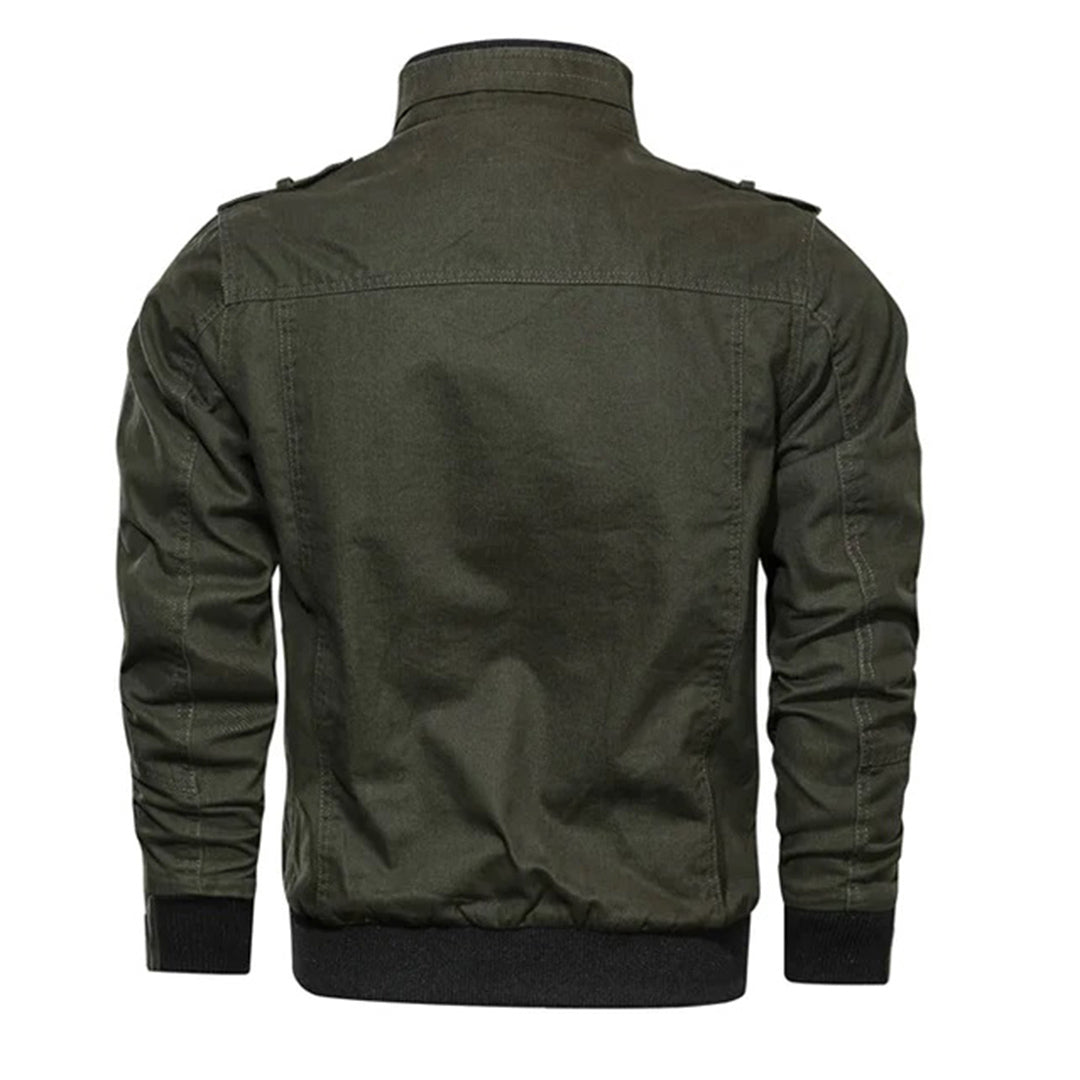 Men's Everyday Structured Bomber Coat with Front Zip