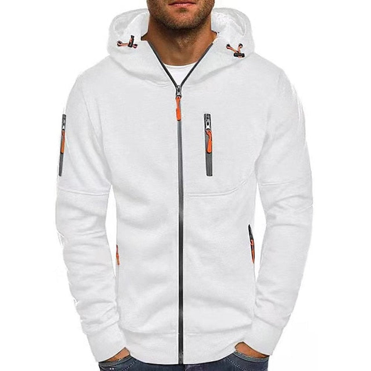 Men's Full-Zip Fleece Hooded Pullover Sweatshirt