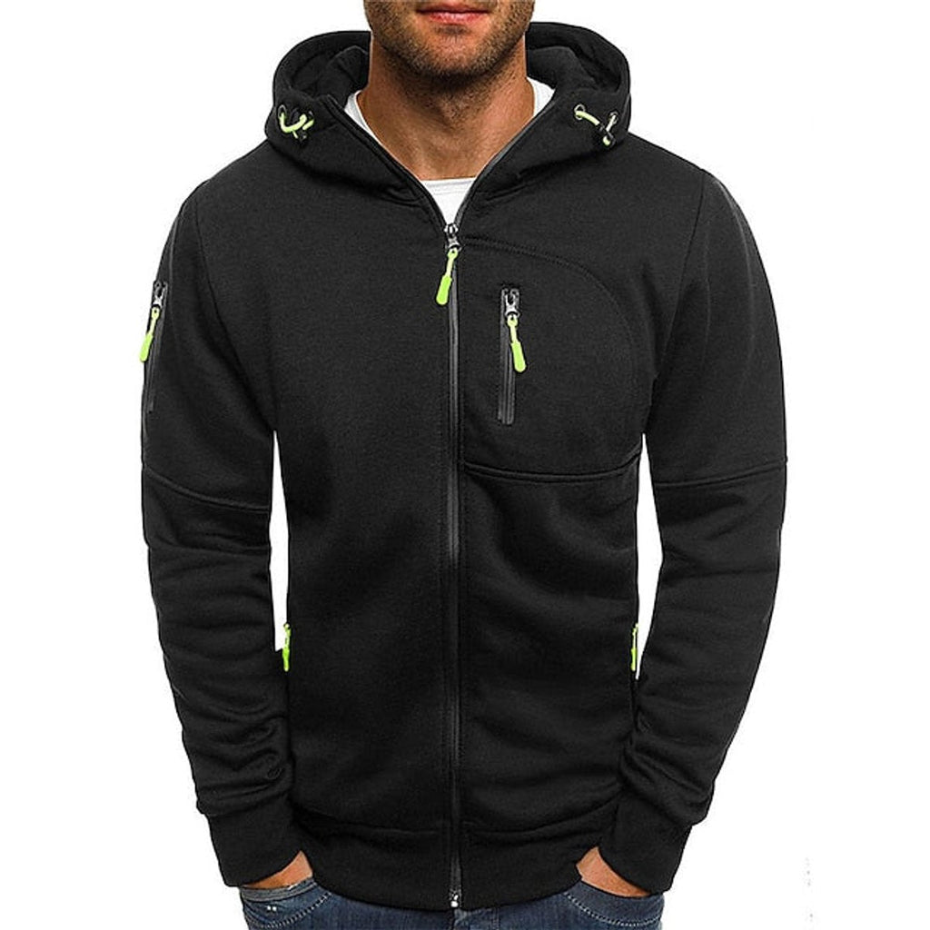 Men's Full-Zip Fleece Hooded Pullover Sweatshirt