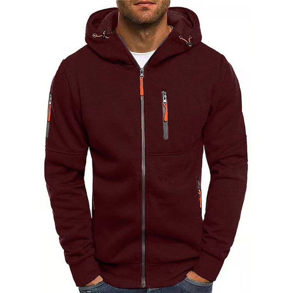 Men's Full-Zip Fleece Hooded Pullover Sweatshirt