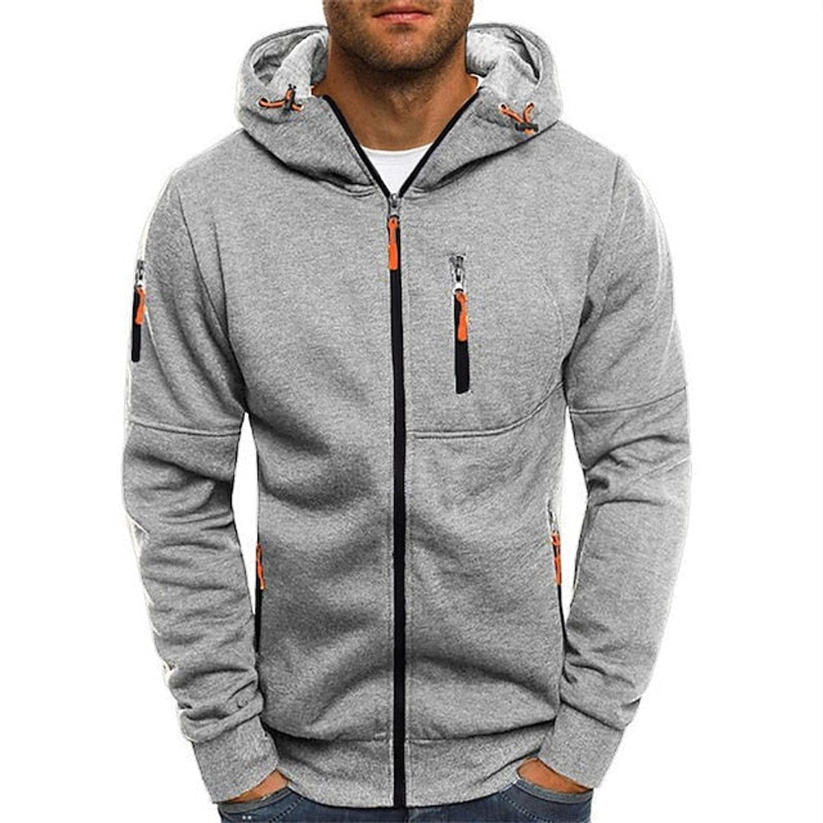 Men's Full-Zip Fleece Hooded Pullover Sweatshirt