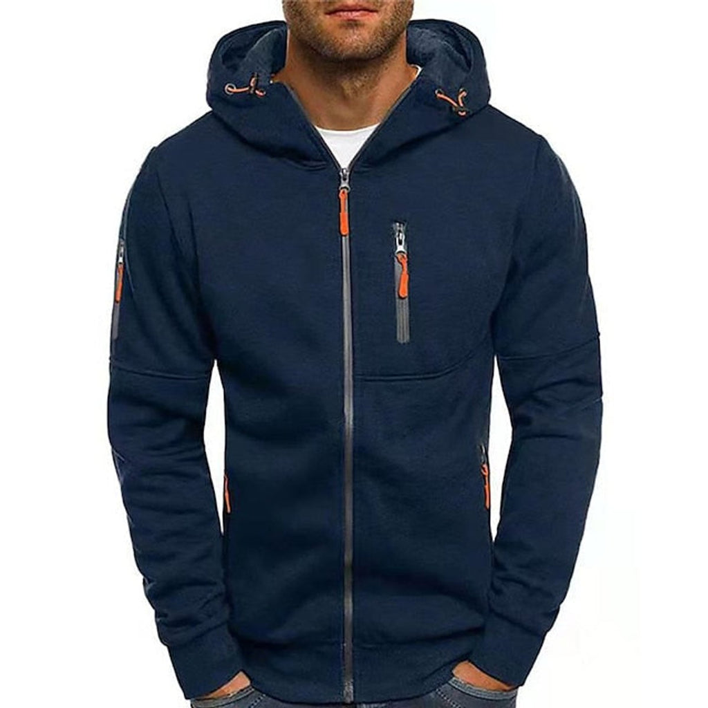 Men's Full-Zip Fleece Hooded Pullover Sweatshirt
