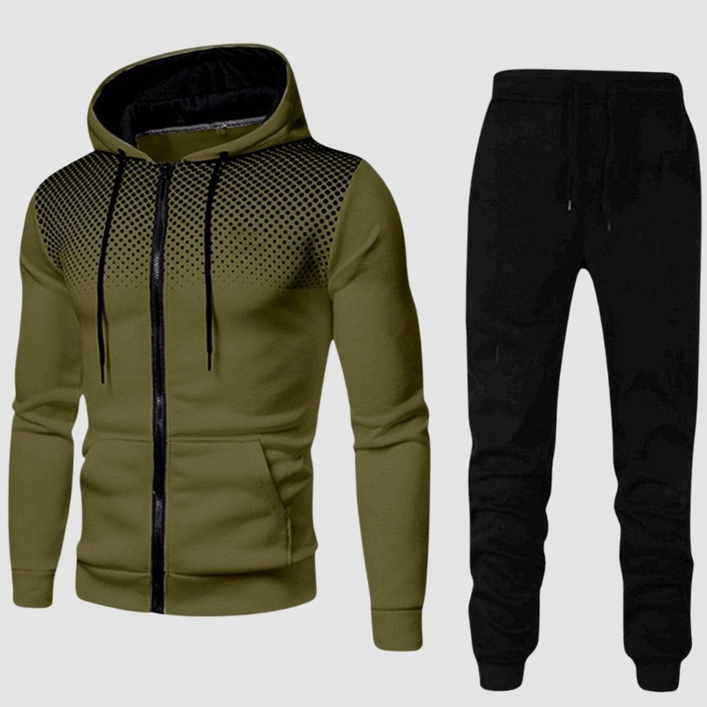 Men's Full-Zip Hoodie Tapered Jogger Athletic Set